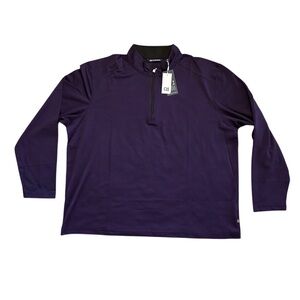 Cutter & Buck XXL Purple Striped Quarter Zip Performance Pullover NWT